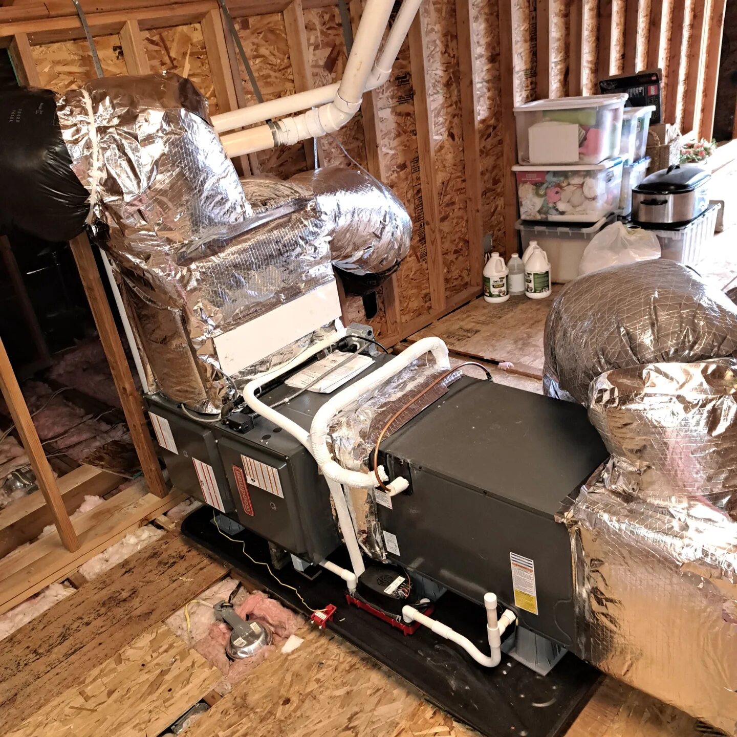 Ducted indoor equipment installation by Tranquility Heating and Cooling