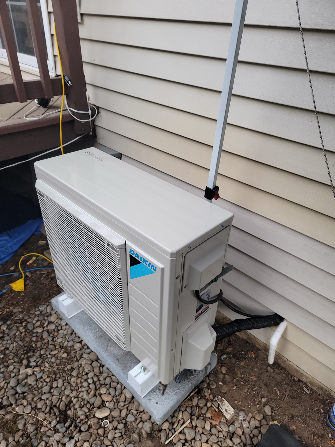 High-efficiency Daikin heat pump installed by Tranquility Heating and Cooling